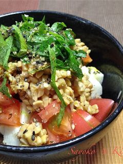 納豆丼シリーズ☆トマトと角切長芋の納豆丼-レシピのメイン写真