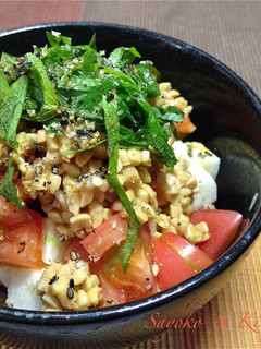 納豆丼シリーズ☆トマトと角切長芋の納豆丼-レシピのメイン写真