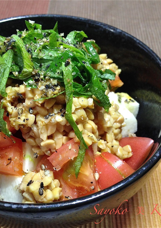 納豆丼シリーズ☆トマトと角切長芋の納豆丼-レシピのメイン写真