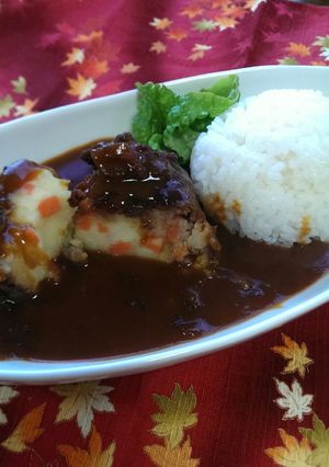 レトルトハヤシ×牛薄切りハンバーグもどき-レシピのメイン写真
