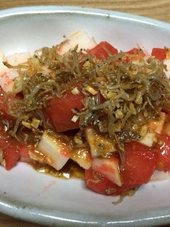 トマトと長芋のかりかりジャコのせサラダ-レシピのメイン写真