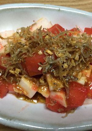 トマトと長芋のかりかりジャコのせサラダ-レシピのメイン写真