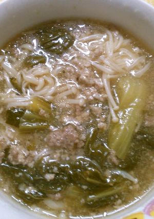 チンゲン菜と 挽き肉の とろみ 中華煮-レシピのメイン写真