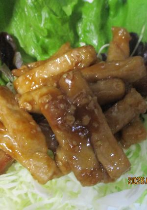 豚ロース肉の黒酢醬油絡め😋♪-レシピのメイン写真