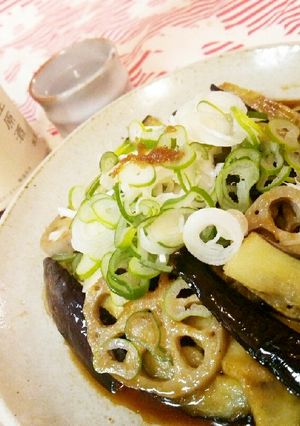 ❀素揚げナスとレンコンの甘辛生姜ソース❀-レシピのメイン写真