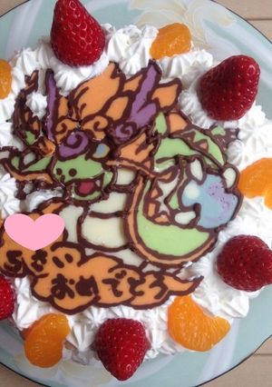 妖怪ウォッチキャラ☆りゅうじんケーキ-レシピのメイン写真