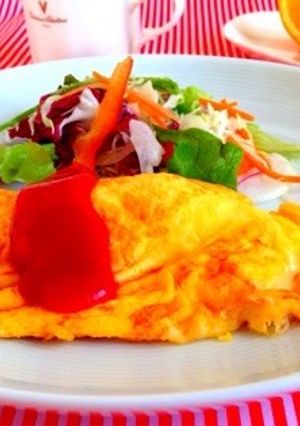 ココナッツオイルふわふわチーズオムレツ-レシピのメイン写真
