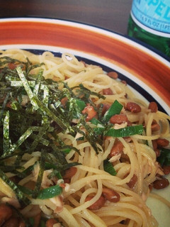 納豆とツナと青葱のパスタ-レシピのメイン写真