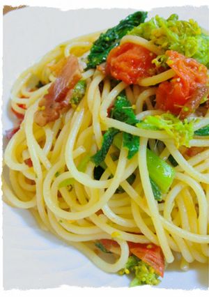 ドライトマトと菜の花のパスタ-レシピのメイン写真