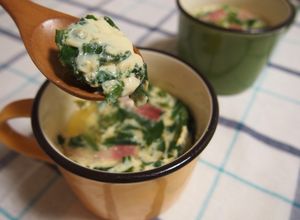ホウレン草とベーコンのお手軽洋風茶碗蒸し-レシピのメイン写真