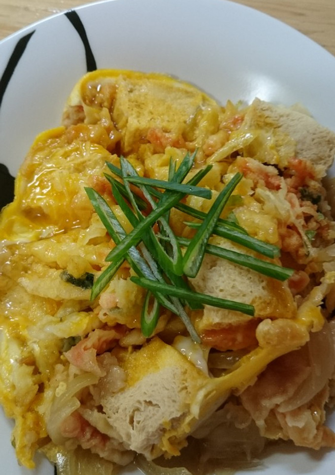 節約♬つまみ♪かき揚げ＆冷凍豆腐♡卵とじ-レシピのメイン写真