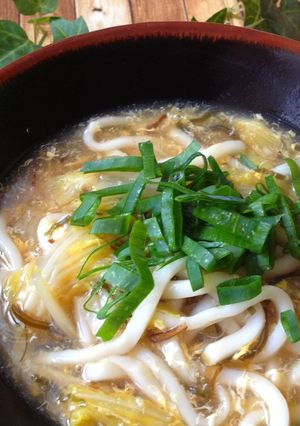 塩昆布の旨味が隠し味＊白菜とろみ卵うどん-レシピのメイン写真