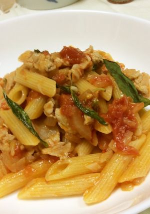 絶品　豚バラ肉でペンネアラビアータ-レシピのメイン写真