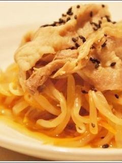 ヘルシー♪豚バラ肉ともやしの酢醤油和え-レシピのメイン写真