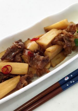 シャリシャリ☆れんこんと牛肉の甘辛炒め-レシピのメイン写真