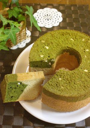 ２層♪抹茶ときな粉のシフォンケーキ-レシピのメイン写真