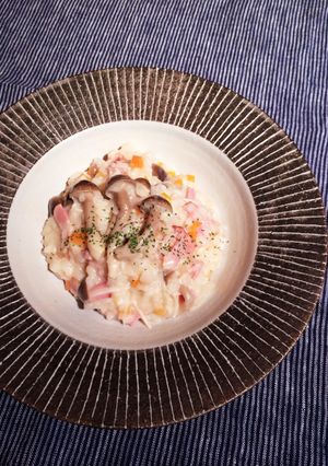 きのことベーコンのチーズリゾット-レシピのメイン写真