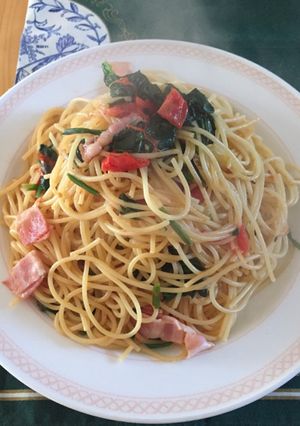 ほうれん草とトマトのパスタ-レシピのメイン写真
