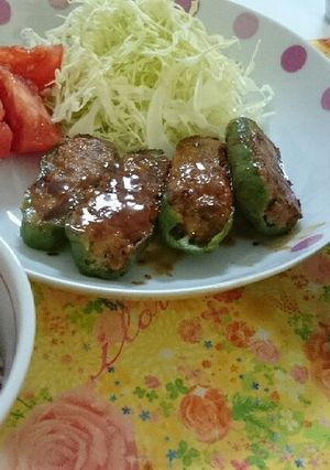 定番ピーマンのひき肉詰め-レシピのメイン写真
