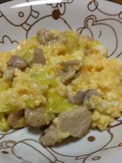 キャベツと鶏肉のとろーり卵とじ-レシピのメイン写真