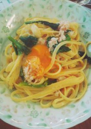 パスタ かにのカルボナーラ-レシピのメイン写真
