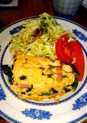 栄養満点朝ごはん☆ほうれん草のオムレツ☆-レシピのメイン写真