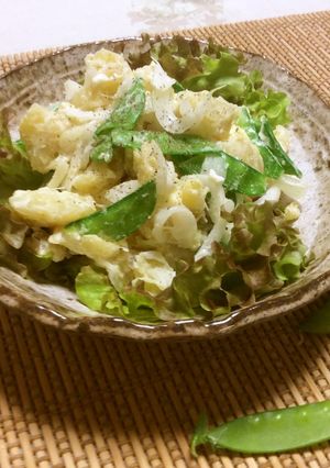 新玉葱と絹さやえんどうで春のポテトサラダ-レシピのメイン写真