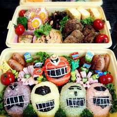 全員集合！トッキュウジャー キャラ弁-レシピのメイン写真