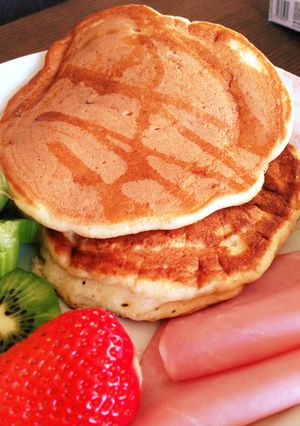 美味ヘルシー！豆腐塩キャラメルパンケーキ-レシピのメイン写真