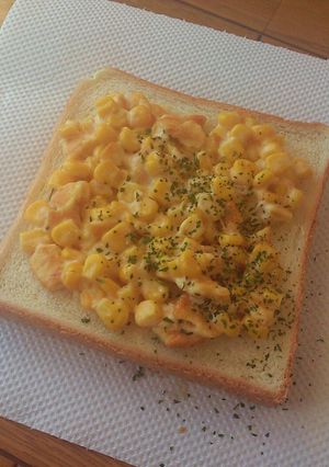 朝食・おやつにコーンリッツトースト！-レシピのメイン写真