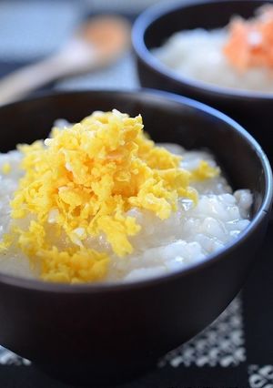 風邪、食欲のない時、離乳食、炒り卵のお粥-レシピのメイン写真