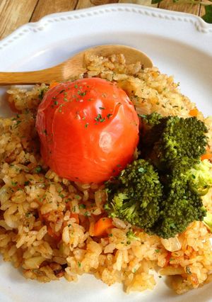丸ごとトマト＊炊飯器で簡単！カレーピラフ-レシピのメイン写真