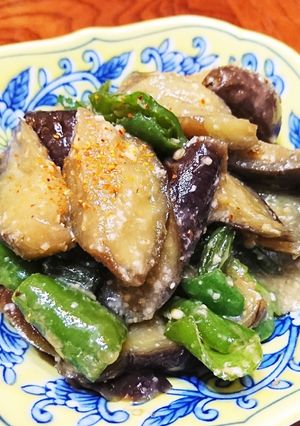 なすとピーマンの甘辛味噌炒め(鍋しぎ)-レシピのメイン写真