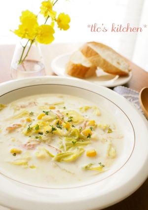 ＊たっぷりキャベツとコーンの豆乳スープ＊-レシピのメイン写真