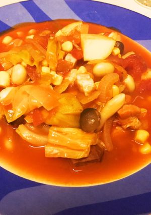 ヘルシー!大豆とトマトの食べるスープ-レシピのメイン写真