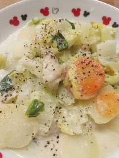 簡単♪白菜と鶏肉のミルク煮-レシピのメイン写真