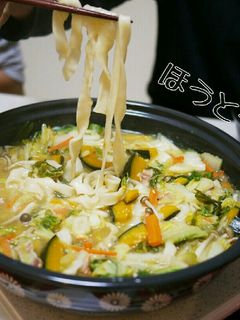 我が家のほうとう 鍋で。-レシピのメイン写真