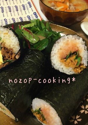 ごま油香る、韓国焼肉風、恵方巻き！-レシピのメイン写真
