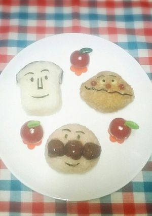 キャラ弁に☆アンパンマンおにぎり～☆-レシピのメイン写真
