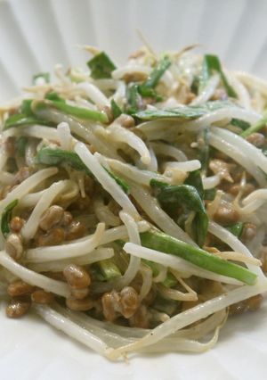 ごま麺つゆマヨ！　にらもやし納豆サラダ♡-レシピのメイン写真