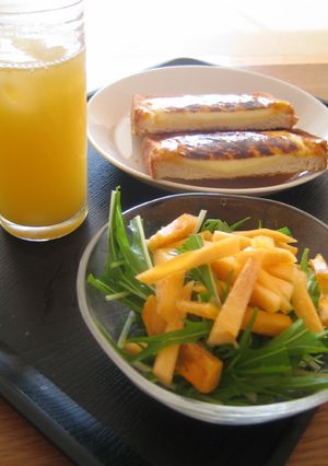 柿と水菜のサラダ-レシピのメイン写真