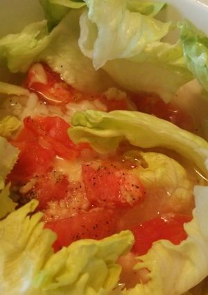 ノンオイル♪トマトとレタスの簡単リゾット-レシピのメイン写真