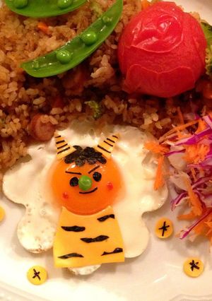節分＊鬼の目玉焼き キャラ弁にも-レシピのメイン写真