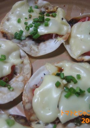 餃子の皮でじゃことトマトのヘルシーピザ!-レシピのメイン写真