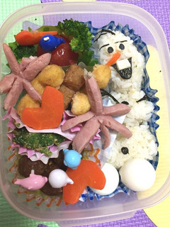 キャラ弁?!アナ雪オラフ風おにぎり弁当-レシピのメイン写真