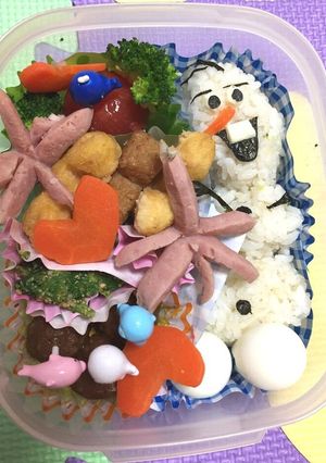 キャラ弁?!アナ雪オラフ風おにぎり弁当-レシピのメイン写真