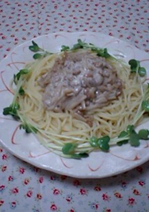 なめたけ＆納豆マヨの簡単手抜き！パスタ-レシピのメイン写真