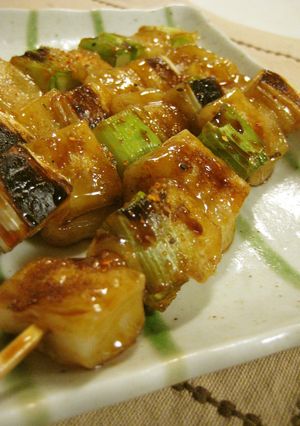 簡単☆焼き鳥もどき☆お餅でねぎま（葱餅）-レシピのメイン写真