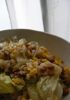 納豆レタス炒飯-レシピのメイン写真