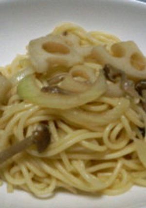 ●パスタ●れんこんとしめじ・しょうゆ味♡-レシピのメイン写真